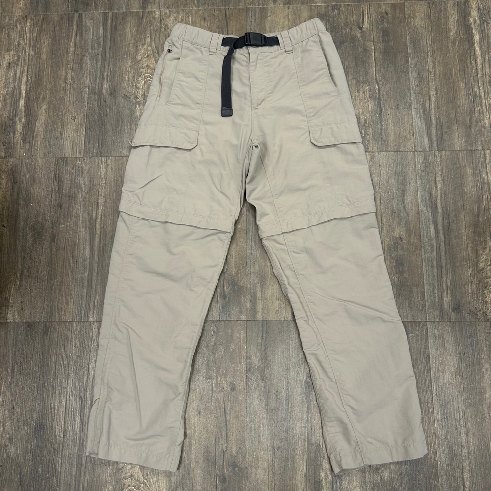 The North Face Convertible Cargo Pants Men Medium Tan Belted Nylon Gorpcore